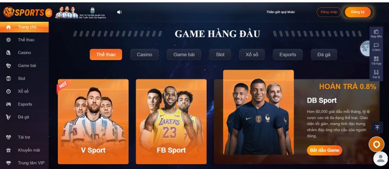 C&aacute;c loại h&igrave;nh giải tr&iacute; Vsport đang cung cấp